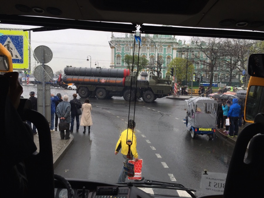 In Russia, the traffic jam is caused my nuclear bombs and war tanks At least on the days before the big military parade it is! hahahaha I can only hope that this is not the everyday Russia =D