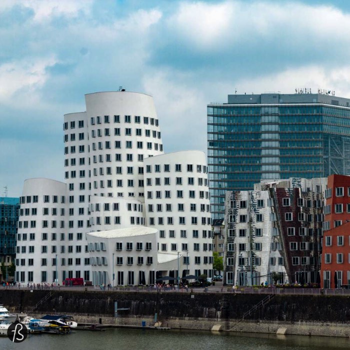 When Dusseldorf decided to modernize its harbor, the city invited famous architects that are given an empty canvas for them to create. One of this architects was Frank O. Gehry and what he designed for the city became Neuer Zollhof aka the Gehry Buildings and one of the main sights of this german city by the Rhine river.