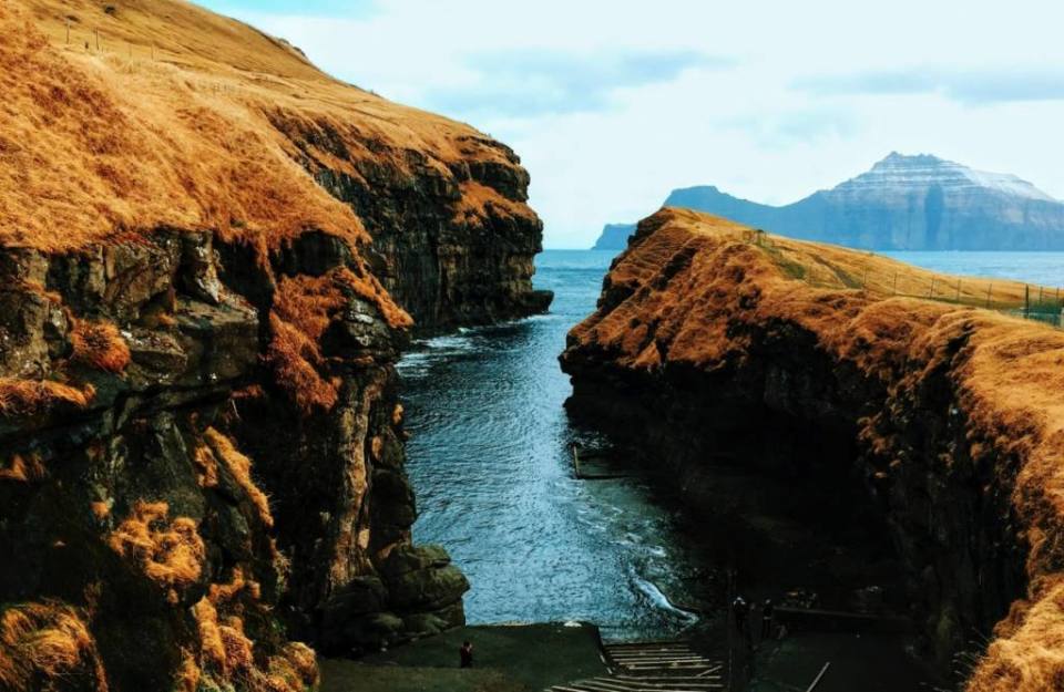 Exploring Gjogv in the North of Faroe Islands