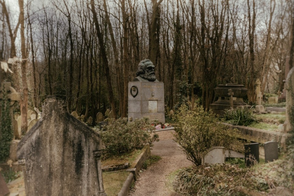 The Tomb of Karl Marx at the Highgate Cemetery in North London