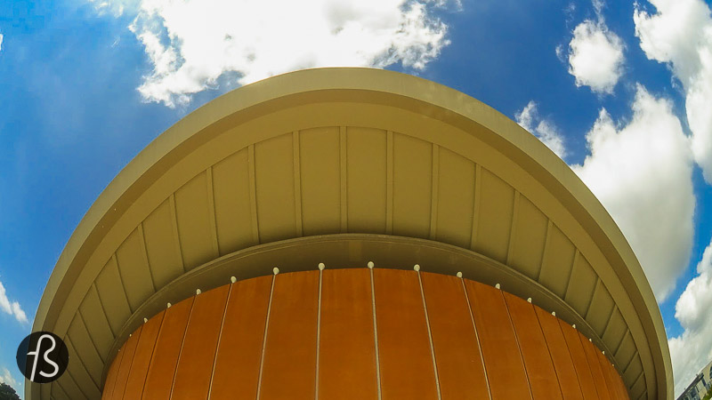 Most people call it the HKW, Haus der Kulturen der Welt in German, translated as the House of the Cultures of the World. Designed by American architect Hugh Stubbins as part of the Interbau Program in 1957, which also gave Berlin the Hansaviertel, this curved structure looks magnificent.
