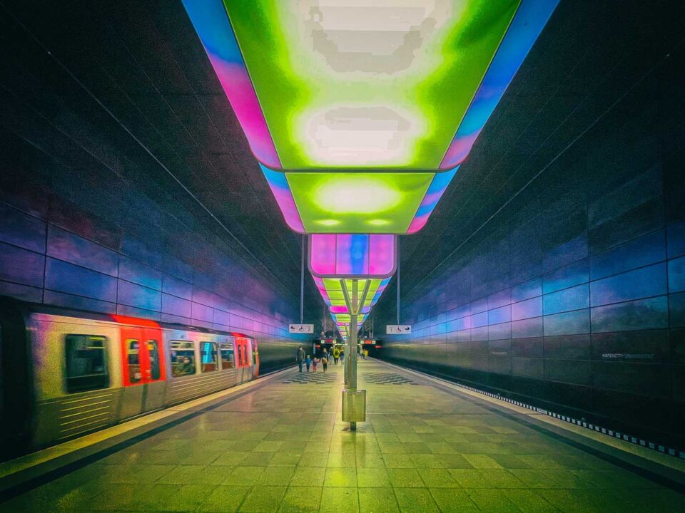 All the Colors of the Hafencity Universität Station in Hamburg