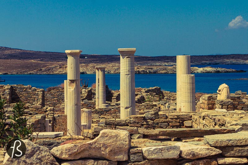 Delos first flourished during the Mycenaean period, from 1580 to 1200 BC. The main town spread into the fertile valley, and important buildings were developed around the harbour. Around 1100 BC, the Mycenaean period was over, and the Ionians left mainland Greece to settle on the island and the eastern part of the Mediterranean sea. This is the time when the Odyssey was written and where Delos appears as an Ionian holy place. A sacred island where boats of pilgrims would come, bringing goods and developing commerce in the town.