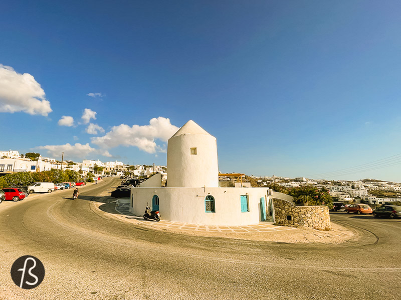 There are 16 windmills still standing in Mykonos, and seven of them can be found in the area called Kato Mili, southeast of Chora, next to the sea. They stand in a row and are a landmark of the island and a hot spot for pictures, with dozens trying to take the best shots while there.