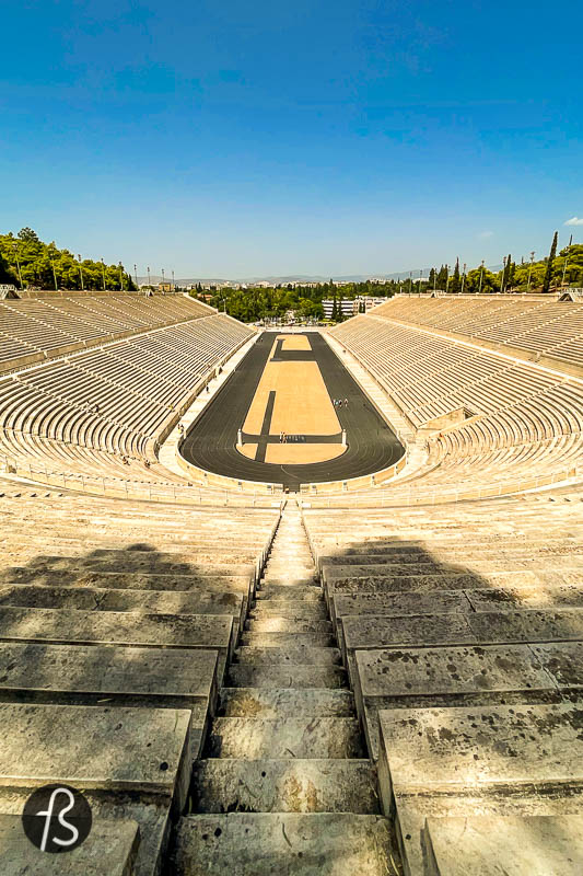 The Panathenaic Stadium is a must see tourist destination in Athens and a unique architectural destination since it's the only stadium in the world built entirely out of marble. But what makes this place stand out from everything that we saw in Greece is that this place is where the first modern Olympics Games were hosted back in 1896.