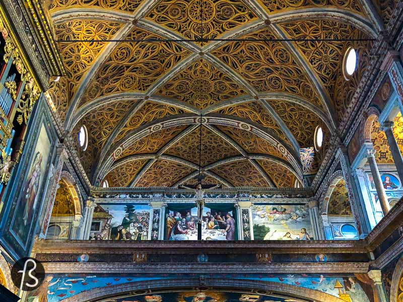 During a trip to Milan in the fall of 2019, we were looking for the Archaeological Museum of Milan when we discovered one of Milan’s best-kept secrets. From the outside, there is no way to know how gorgeous the San Maurizio al Monastero Maggiore is from inside, with walls covered in fantastic sixteenth-century frescos.