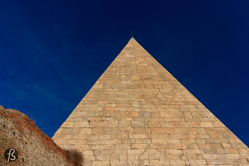 Today, the Pyramid of Caius Cestius is a popular tourist attraction, and its unique design and historical significance make it a must-see for visitors to Rome. The pyramid stands over 36 meters tall and is constructed of white marble and brick. It is one of Rome's few surviving examples of ancient Egyptian-style pyramid architecture. 